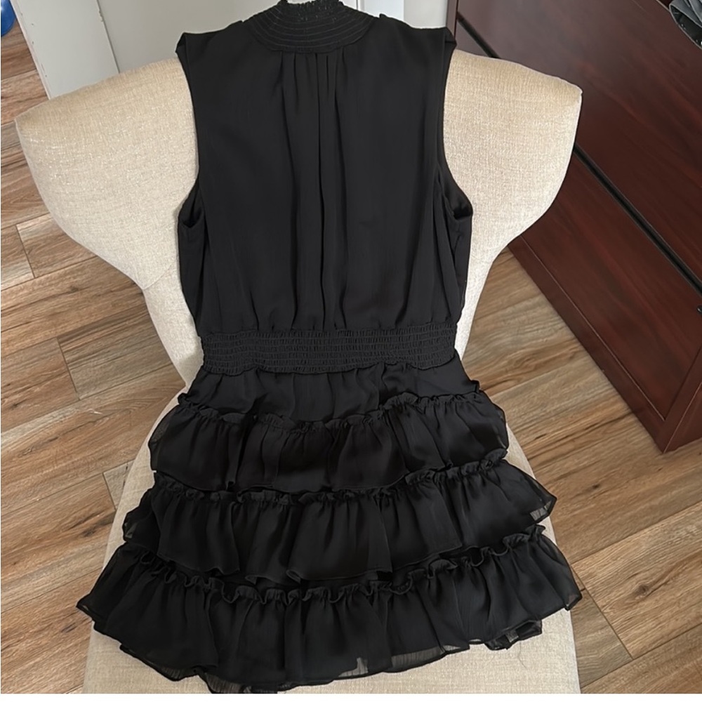 Express Sleeveless Black Ruffle Mini Dress